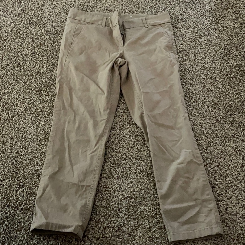 Khaki crop pant